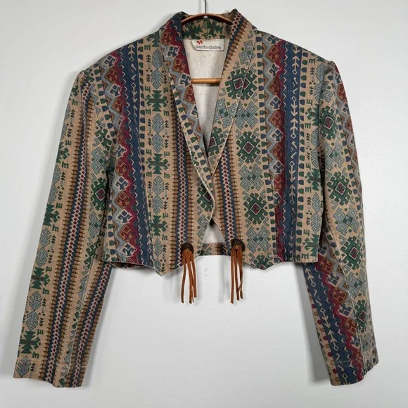 ✨ Rare Find! Vintage Western Boho Cropped Jacket ✨ - Picture 2 of 8